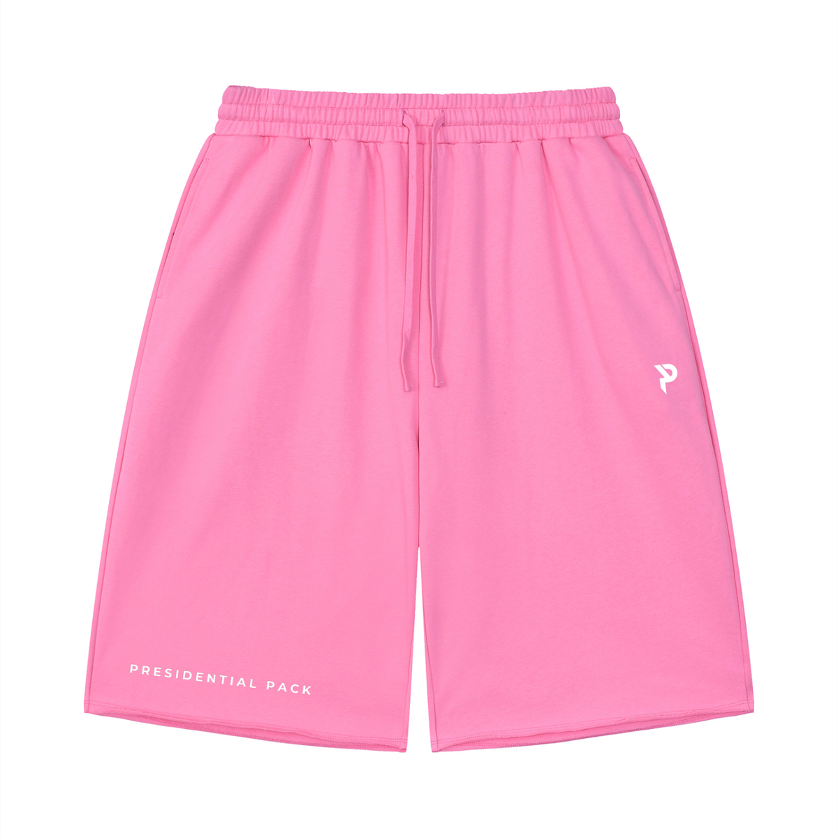 Unisex Loose Long Raw Edge Shorts