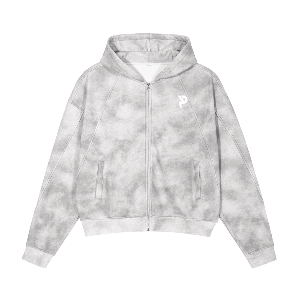 "Presidential" Dirty Washed Zip-Up Fleece Hoodie