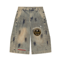 Men’s Long Vintage Wash Demin Jeans Shorts