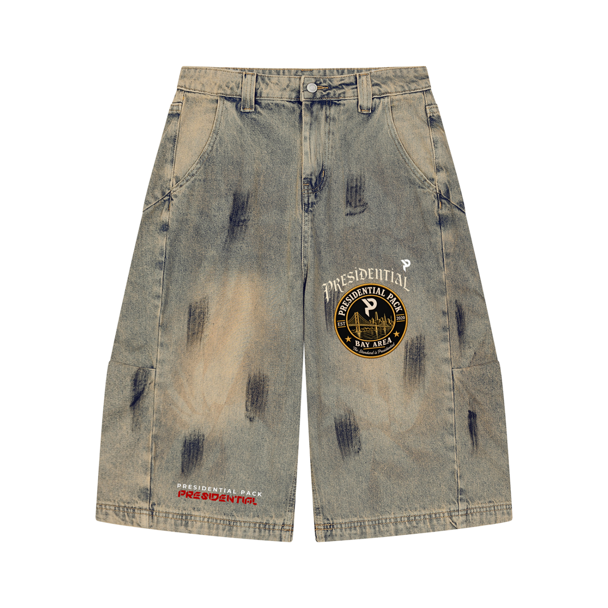 Men’s Long Vintage Wash Demin Jeans Shorts